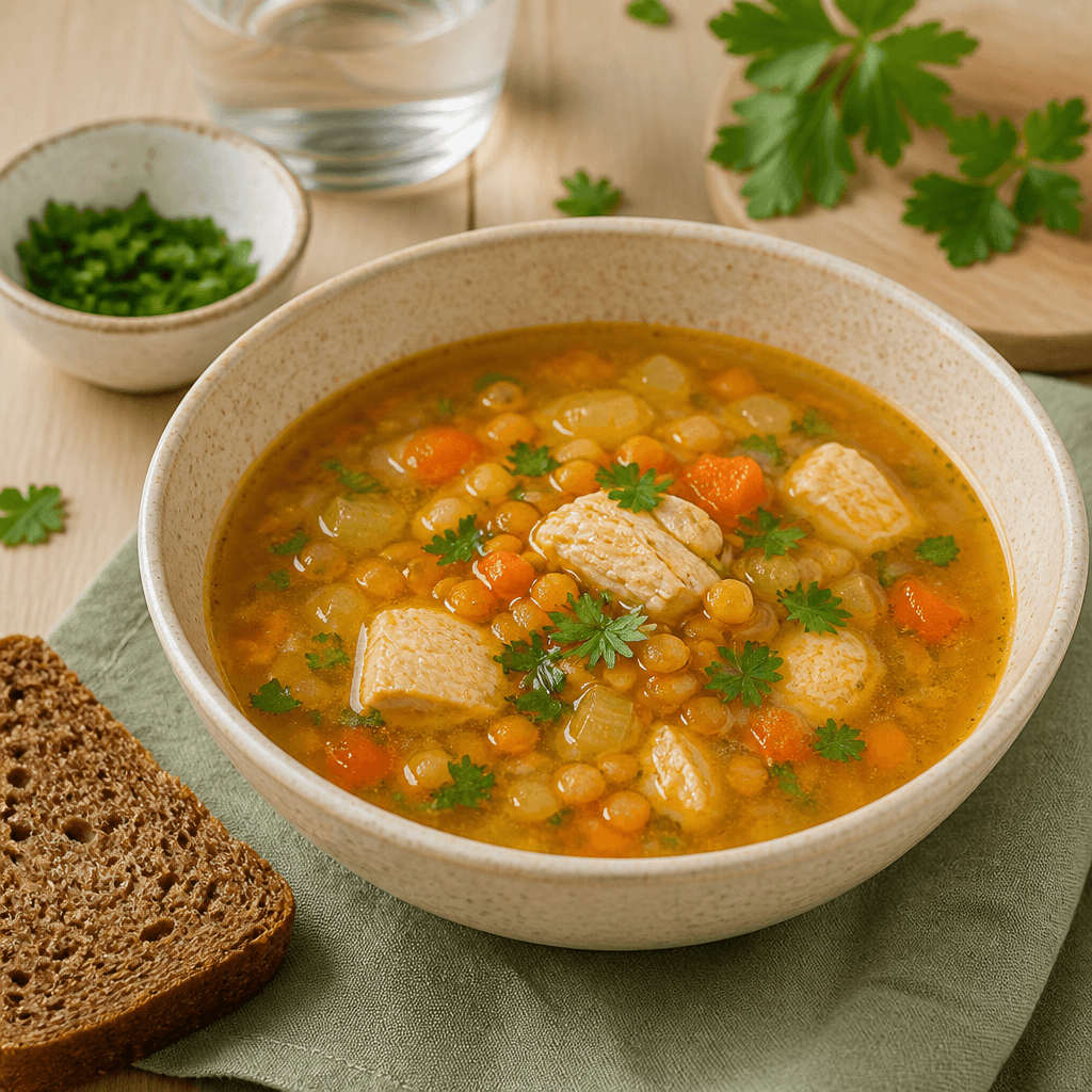 Чечевичный суп с курицей